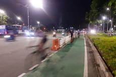 Hari Kedua Uji Coba Masuk Jalur Cepat, Pesepeda Road Bike Konvoi di Jalan Sudirman