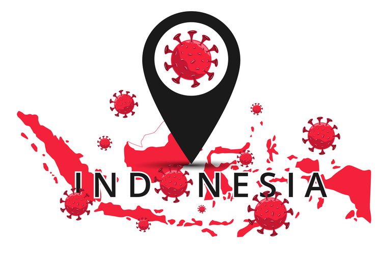 Ilustrasi virus corona yang merebak di Indonesia.