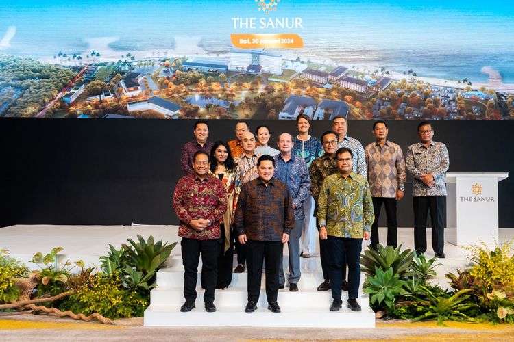 Acara groundbreaking Alster Lake Clinic di Sanur, Bali (30/1/2024) yang dihadiri oleh Menteri BUMN Erick Thohir.