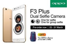 Pre-Order OPPO F3 Plus di Indonesia Sudah Dapat Dipesan Mulai 23-31 Maret 2017