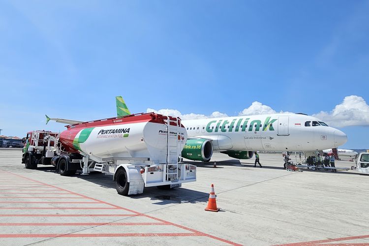 Pertamina Patra Niaga menyalurkan produk bahan bakar bioavtur atau Sustainable Aviation Fuel (SAF) ke maskapai nasional Citilink.