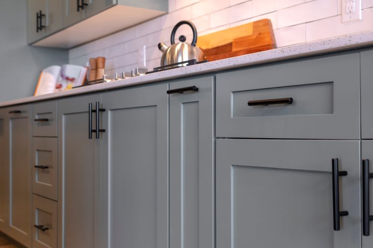 Ilustrasi kitchen set, lemari dapur.