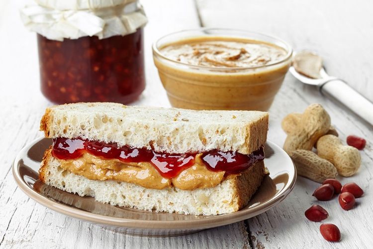 Ilustrasi peanut butter and jelly sandwich