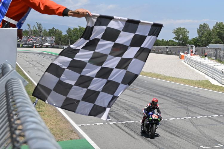 Hasil MotoGP Catalunya 2022: Pebalap Yamaha Fabio Quartararo memenangi MotoGP Catalunya di Circuit de Catalunya pada Minggu 5 Juni 2022 di Montmelo di pinggiran Barcelona.