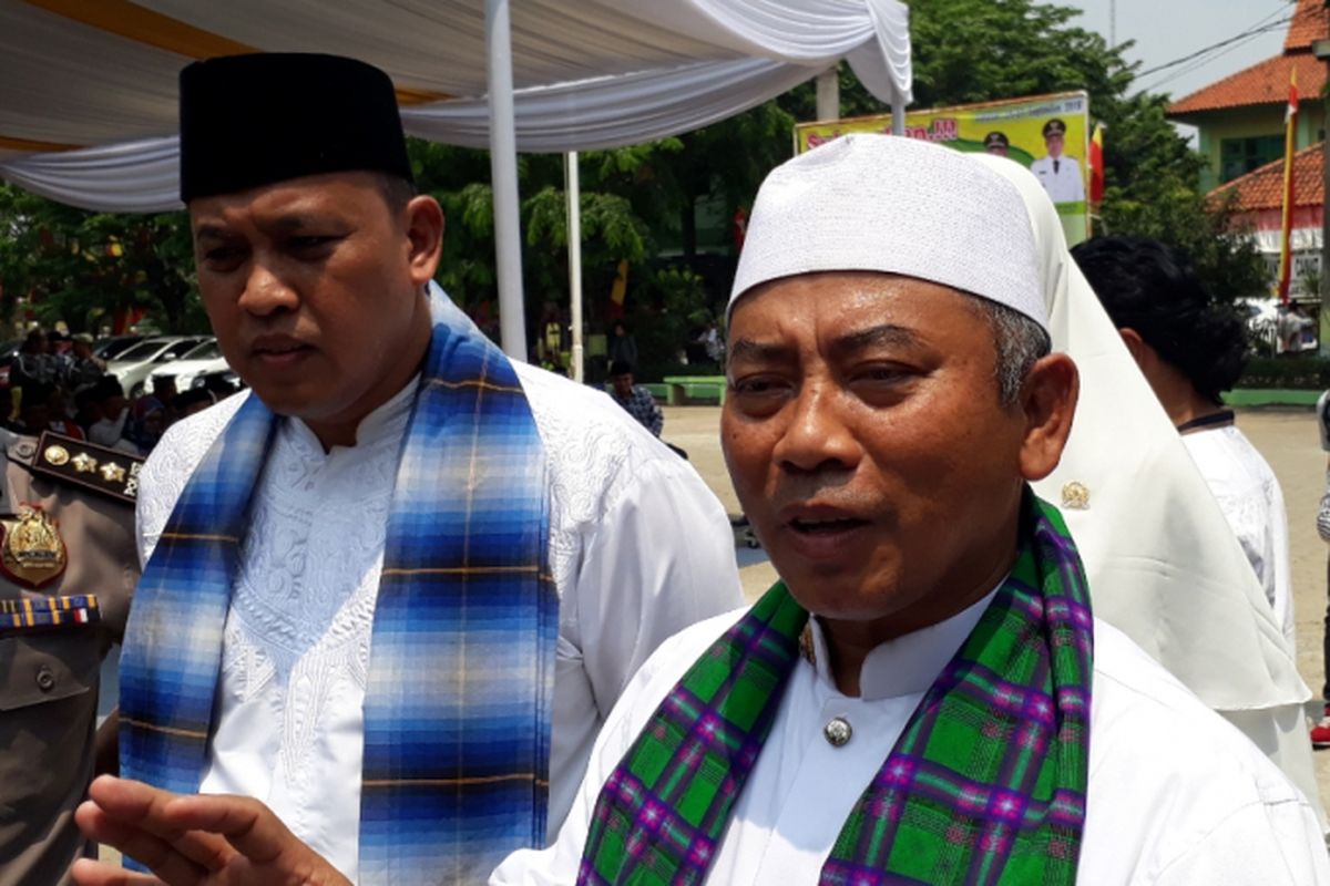 Wali Kota Bekasi Rahmat Effendi kepada awal media di Lapangan Kecamatan Jatiasih, Kota Bekasi, Selasa (25/9/2018).