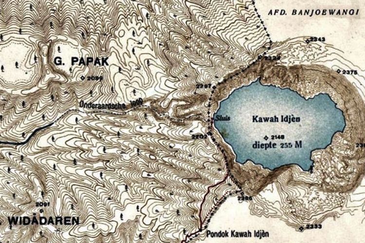 Peta Topografi Puncak Ijen 1920