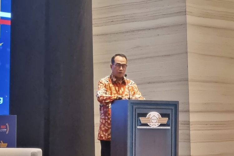 Menteri Perhubungan Budi Karya Sumadi saat menghadiri acara INACA Festival 2023 di Hotel Park Hyatt, Jakarta, Kamis (2/11/2023).