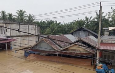 Kondisi banjir di kawasan rumah Maliki di Desa Lamie, Darul Makmur, Nagan Raya, Aceh, (dok. pribadi Maliki).
