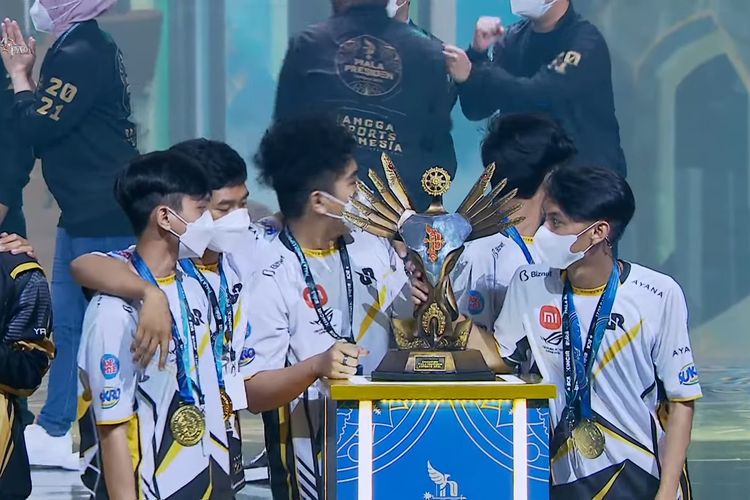 RRQ Ryu yang memenangkan cabang PUBG Mobile di Piala Presiden Esports 2021.