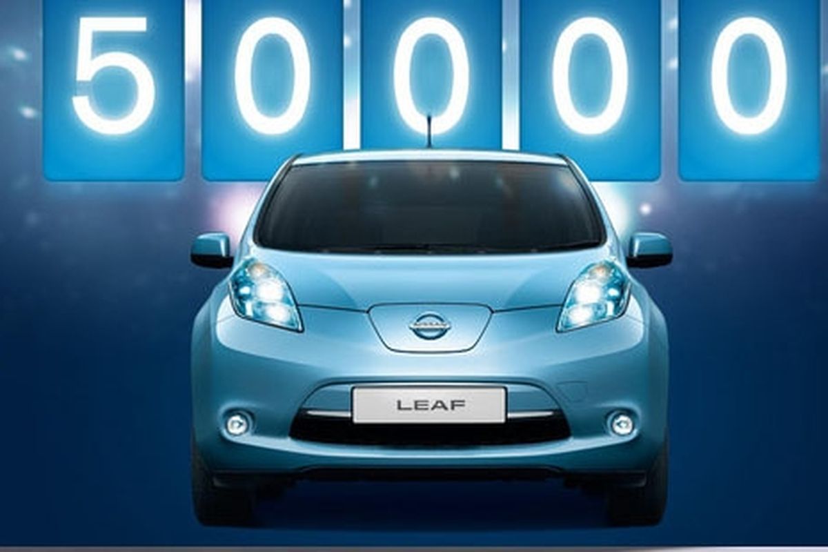 Nissan Leaf berhasil terjual 50.000 unit di dunia.