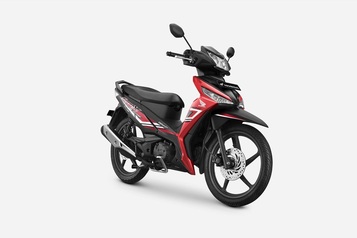 Honda menyegarkan tampilan Honda Supra X 125 dengan tampilan warna serta desain stripe baru               