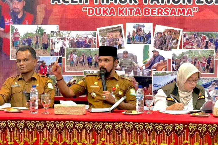Pembangunan Huntara Korban Banjir Stagnan, Bupati Aceh Timur 'Semprot' Pihak Vendor