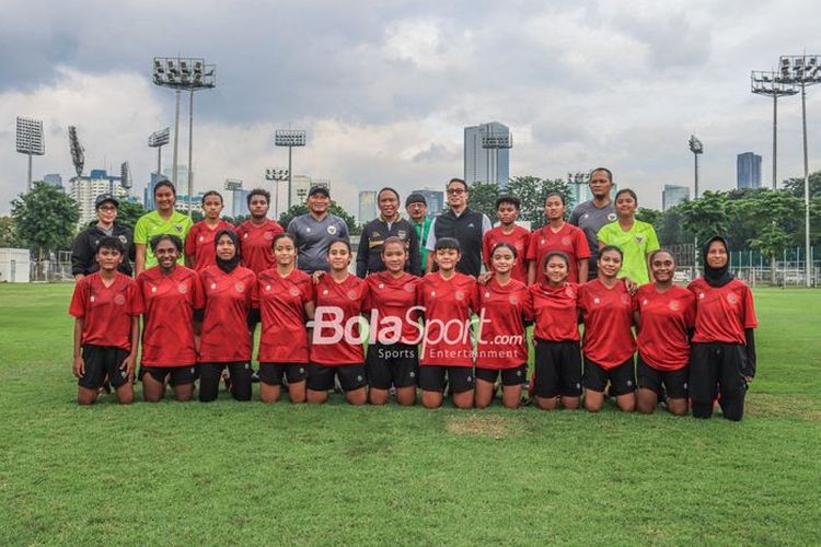 Skuad timnas putri Indonesia.