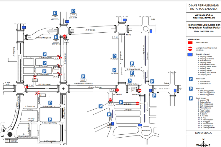 Rekayasa lalu lintas selama perhelatan Wayang Jogja Night Carnival pada Senin (7/10/2024). 