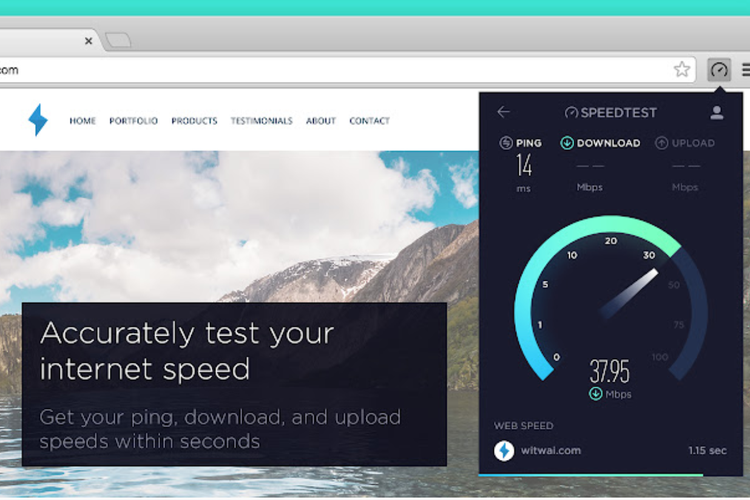 Ilustrasi Extension Google Chrome Speedtest by Ookla