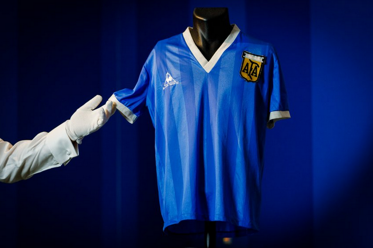 Jersey Maradona saat mencetak gol Tangan Tuhan