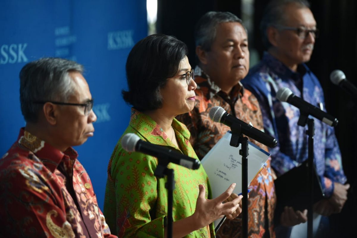 Konferensi pers KSSK di Kantor Kementerian Keuangan, Selasa (29/1/2019)