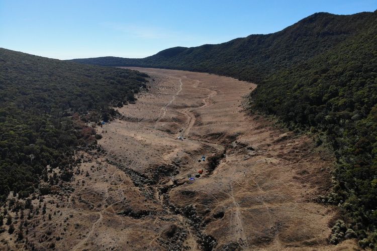 Alun-Alun Suryakencana di Gunung Gede, Jawa Barat.