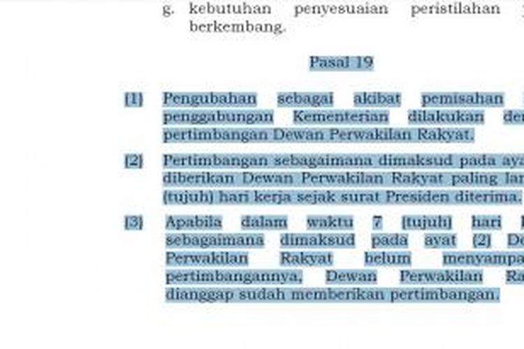 UU nomer 39 tahun 2008 tentang kementerian