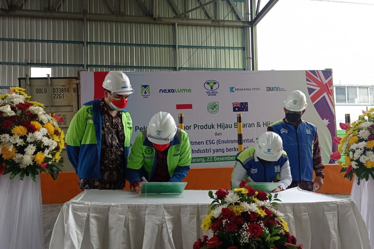 PT Krakatau Steel dan PT Tata Metal Lestari (Tatalogam Group) sepakat menandatangani komitmen Environmental, Social, Governance (ESG) untuk industri baja yang berkelanjutan.