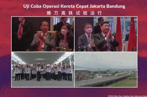 Jokowi-Xi Jinping Saksikan Uji Coba Operasi Kereta Cepat Jakarta-Bandung secara Virtual