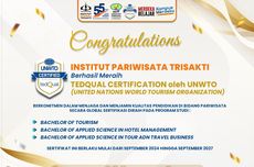 Institut Pariwisata Trisakti Raih Sertifikat "TedQual UNWTO" untuk Prodi S1 Pariwisata