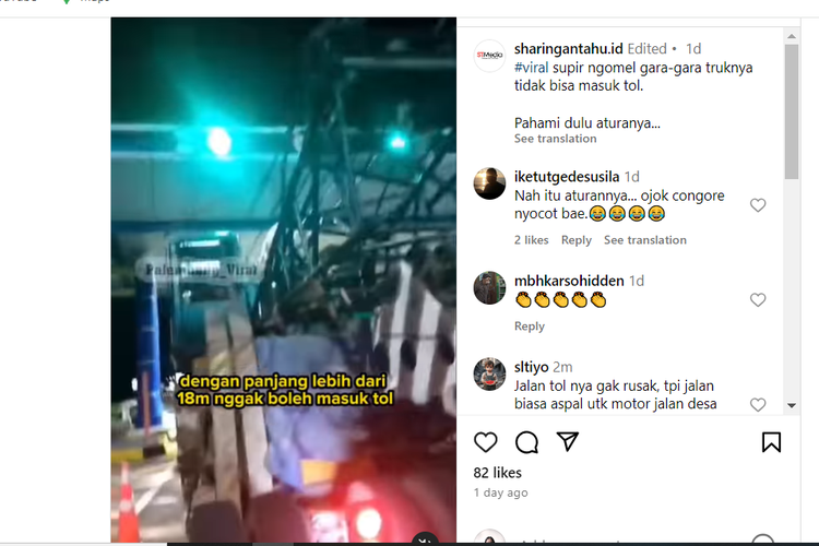 Video sopir truk marah-marah ke petugas jalan tol karena kendaraanya tidak muat masuk gerbang tol
