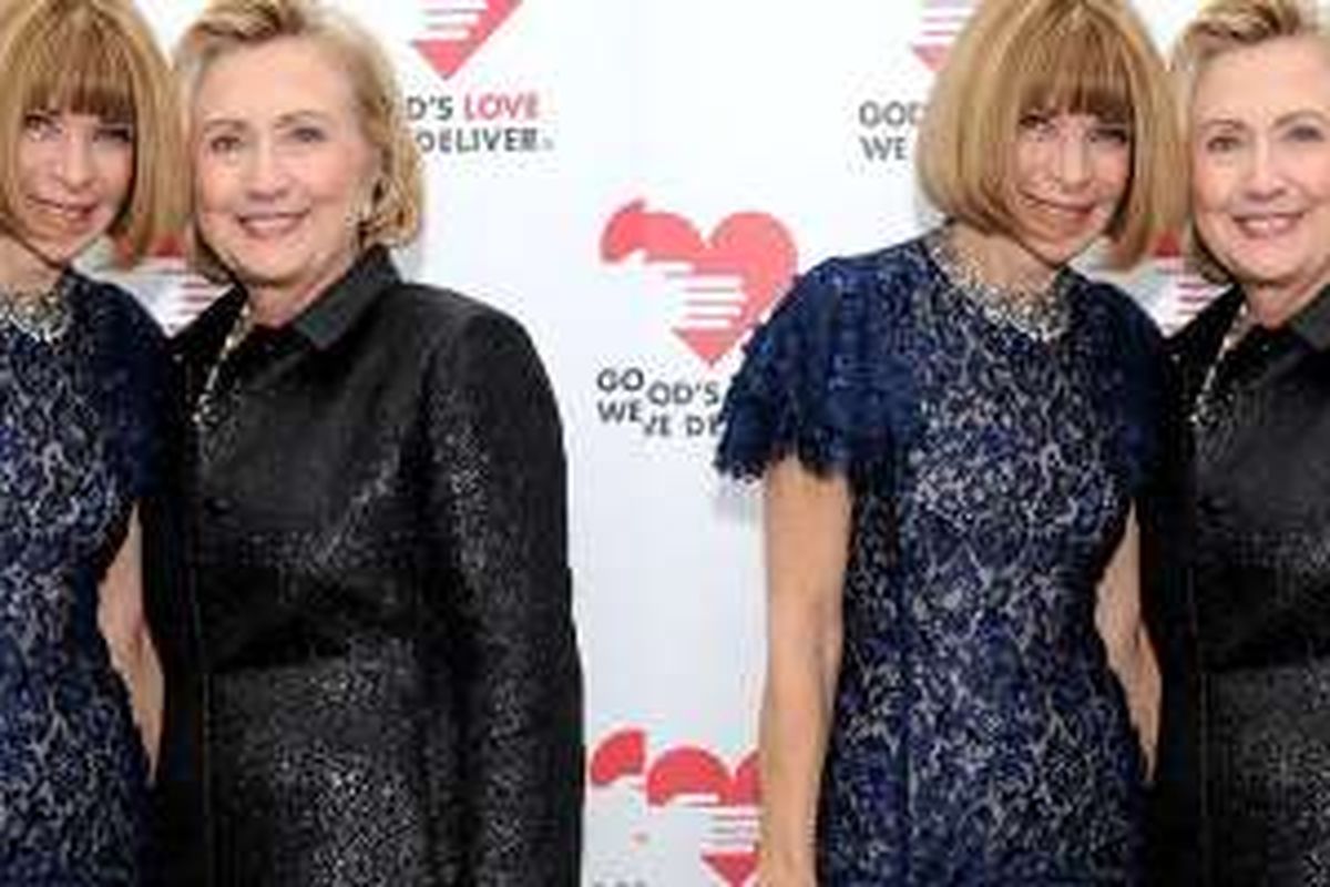 (ki-ka) Anna Wintour, Pemimpin Redaksi Vogue, dan Hillary Clinton 