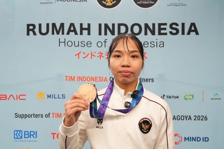 Karateka Indonesia, Leica Al-Humaira Lubis, meraih medali perunggu pada Asian Games Aichi-Nagoya 2026.