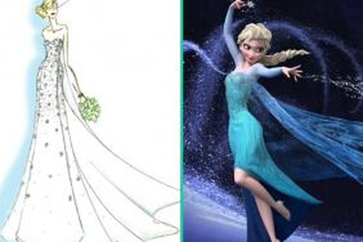 Januari 2015 mendatang seluruh penggemar Disney bakal merilis gaun pengantin Frozen