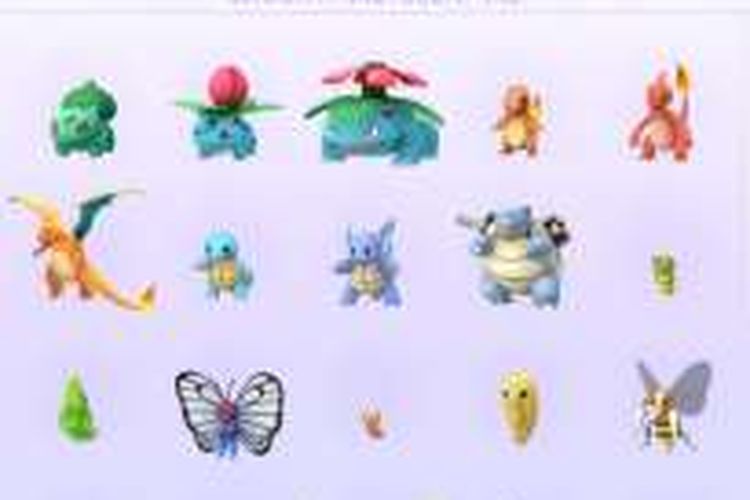 Pokedex, daftar Pokemon, pada ponsel milik Nick Johnson yang telah menangkap ke-142 jenis monster.