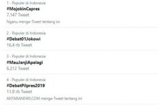 Beberapa Jam Jelang Debat Pertama, Twitter Dipenuhi Tagar Politik