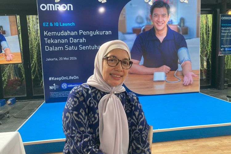 Ketua Perhimpunan Hipertensi Indonesia (InaSH), dr. Eka Harmeiwaty, Sp.S(K), dalam acara peluncuran tensimeter Omron SF Series di Jakarta Selatan, Rabu (20/5/2026).