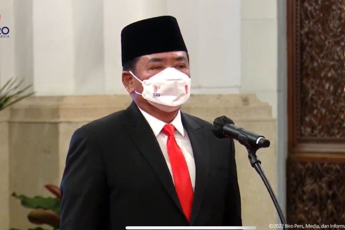 Pelantikan Menteri dan Wakil Menteri Kabinet Indonesia Maju di Istana Negara, Jakarta, Rabu (15/6/2022)
