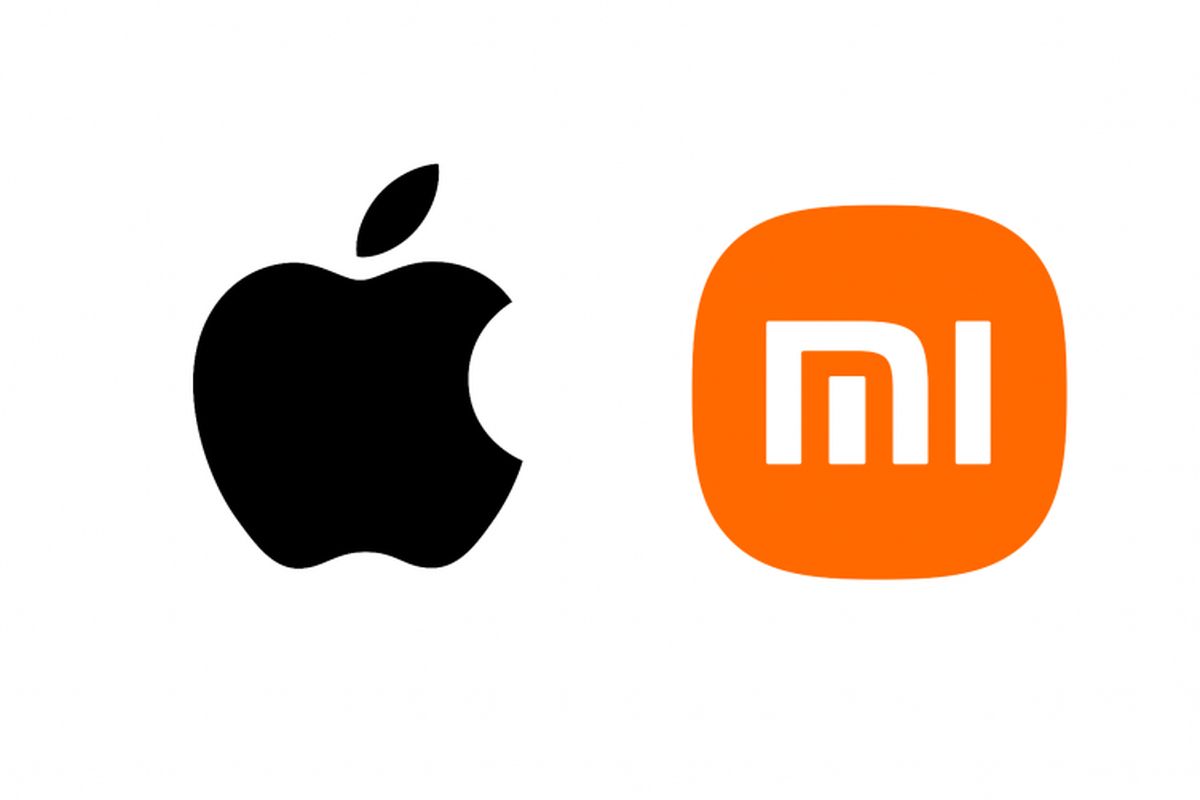 ilustrasi Apple dan Xiaomi