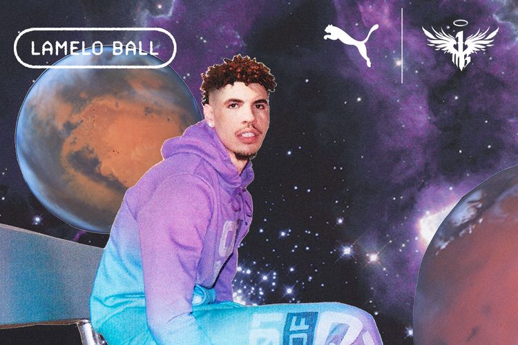 Rookie of the Year NBA 2020/2021, LaMelo Ball ketika memperkenalkan sepatu basket signature hasil kolaborasinya bersama Puma, MB.01.