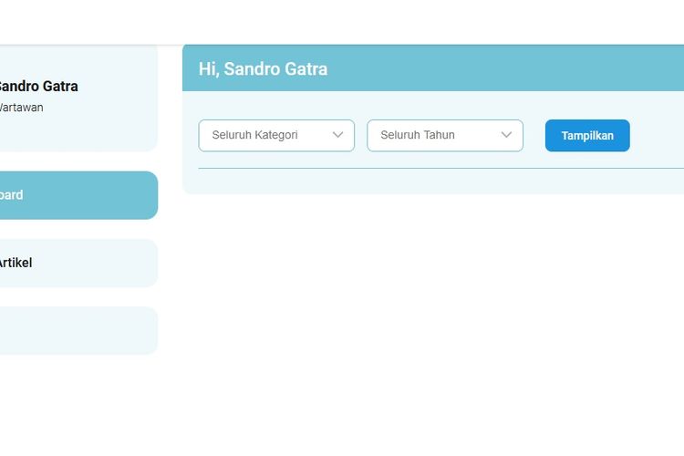 Dashboard kolumnis Kompas.com