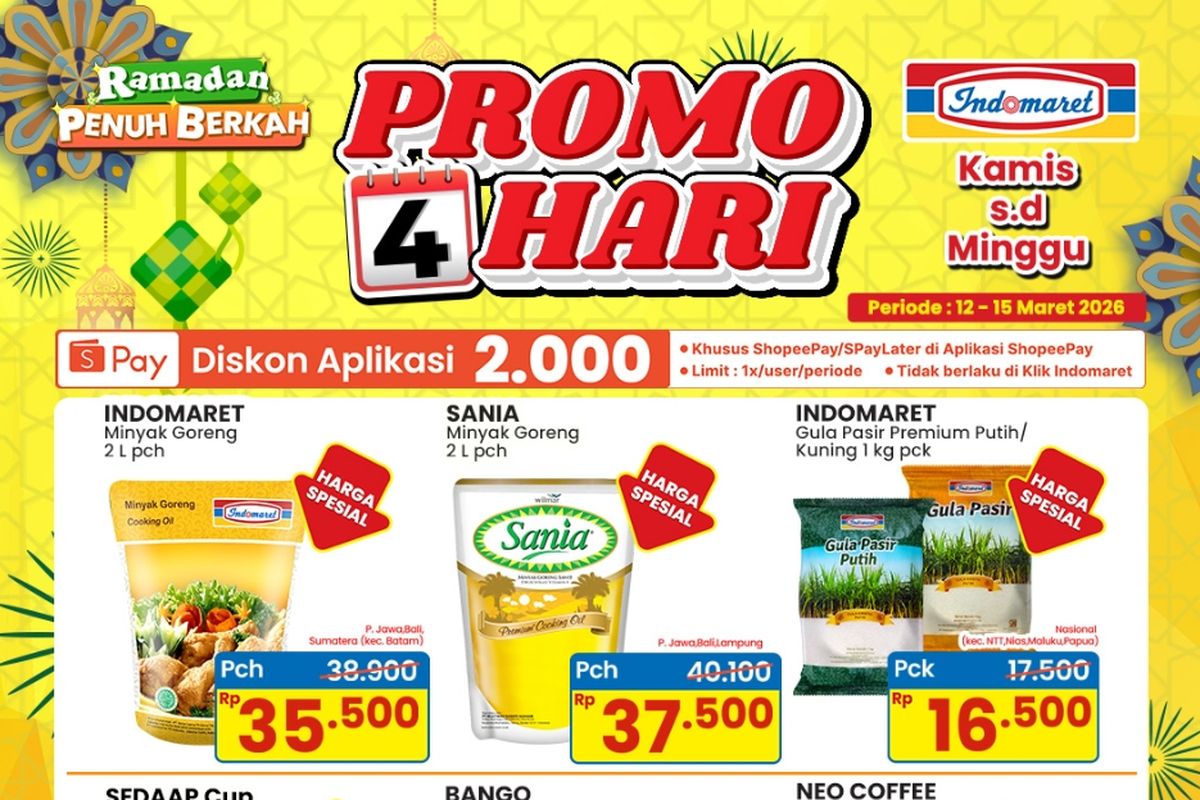 Promo Indomaret 13 Maret 2026: Gula Pasir Mulai Rp 10.000, Hemat Belanja Harian