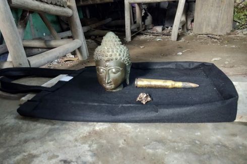 Petambang Pasir di Bantul Temukan Benda Mirip Arca Kepala Buddha