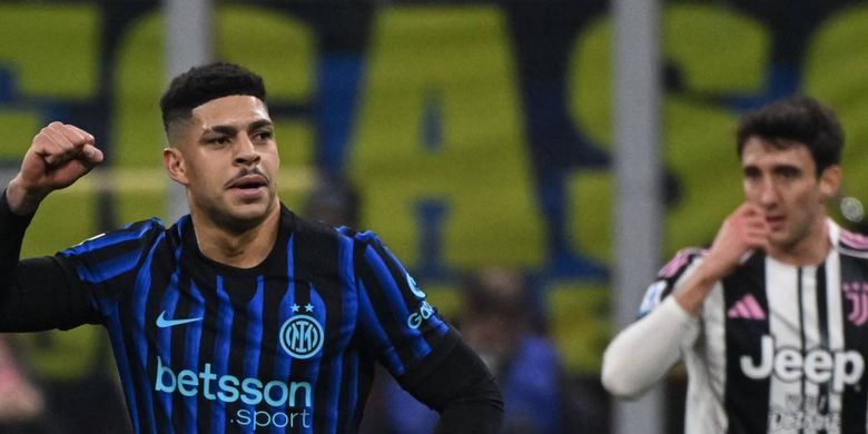 Pemain Inter Milan, Luis Henrique, merayakan gol dalam pertandingan Serie A antara Inter Milan dan Juventus pada 14 Februari 2026.