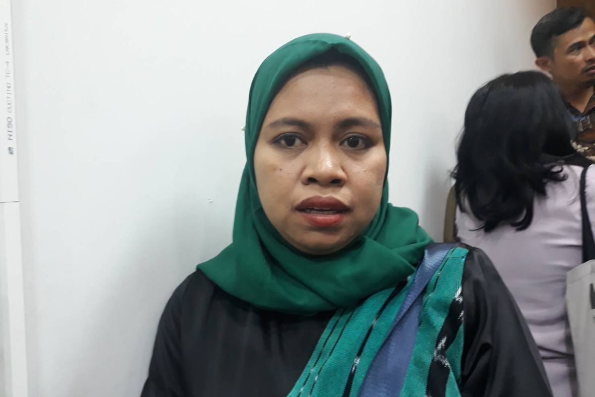 Komisioner Komisi Perlindungan Anak Indonesia (KPAI) Ai Maryati Solihah di Kantor Ombudsman RI, Jakarta Selatan, Jumat (14/2/2020).