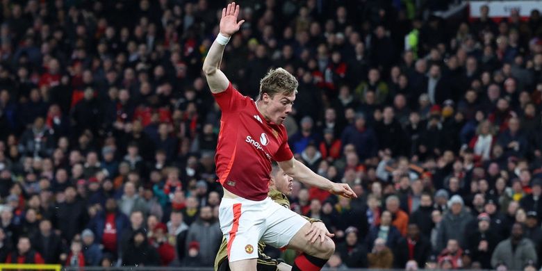 Rasmus Hojlund bermain 90 menit pada laga leg kedua babak 16 besar Liga Europa Man United vs Real Sociedad di Stadion Old Trafford pada Jumat (14/3/2025) dini hari WIB.