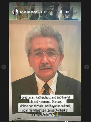 Arumi Bachsin unggah foto Achmad Hermanto Dardak. Ia sebut sang ayah mertua adalah sosok pria yang hebat