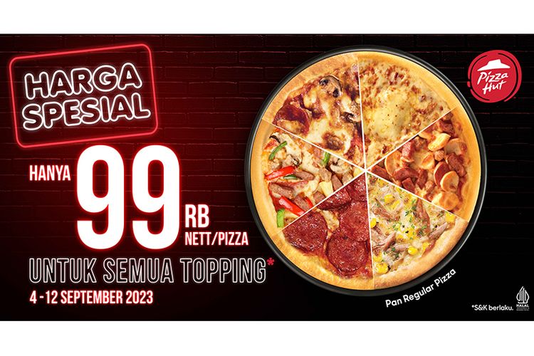 Promo Harga Spesial Pan Regular Pizza dengan semua pilihan topping dari Pizza Hut. 