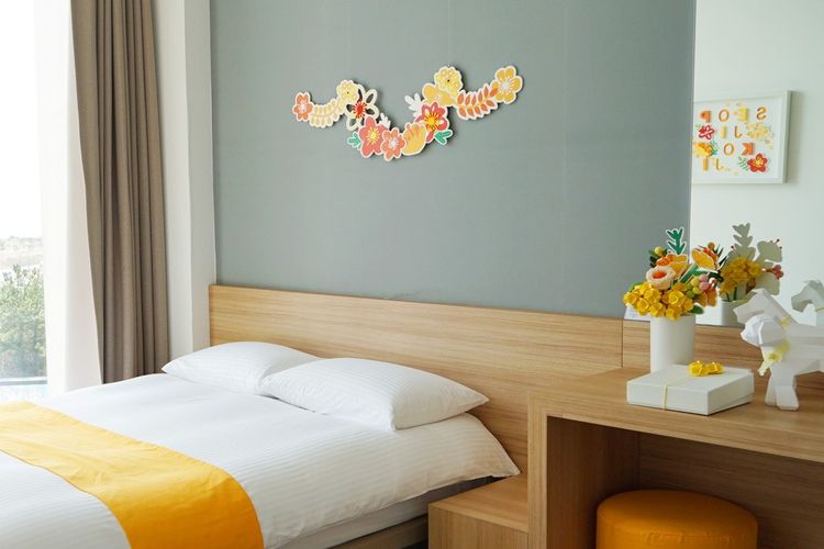 Ilustrasi hotel - Kamar hotel di resor Phoenix Seopjikoji, Pulau Jeju, Korea Selatan.