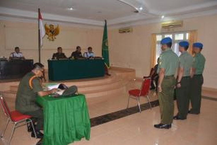Anggota TNI dari berbagai satuan disidang di Lhokseumawe.