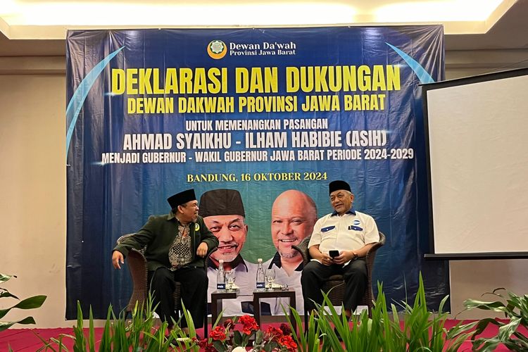 Pasangan calon (paslon) Gubernur dan Wakil Gubernur (Wagub) Jawa Barat (Jabar) nomor urut 3, Ahmad Syaikhu-Ilham Habibie (ASIH), menerima dukungan dari Dewan Dakwah Islamiyah Indonesia (DDII) Jabar dalam Pemilihan Kepala Daerah (Pilkada) Serentak 2024.