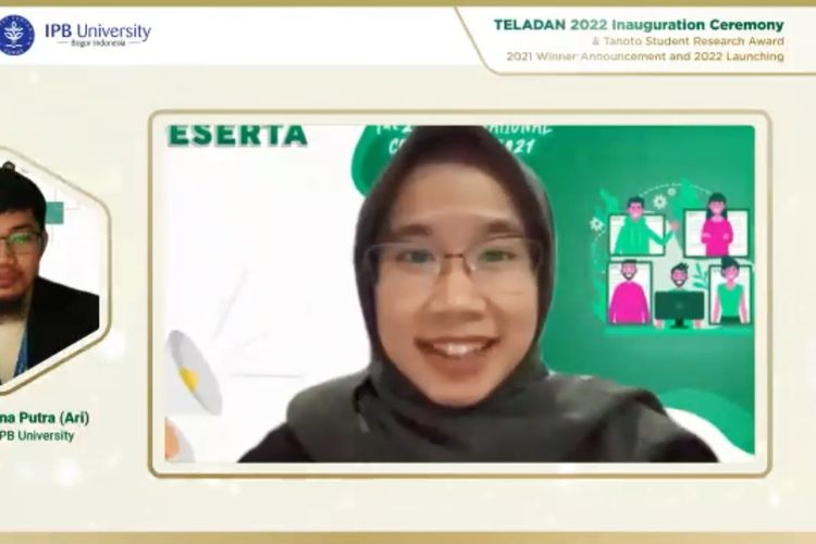 Mahasiswi ITB Alifia Zahratul Ilmi saat memaparkan hasil penelitiannya yang menang dalam ajang TSRA 2021 kategori Appropriate Technology