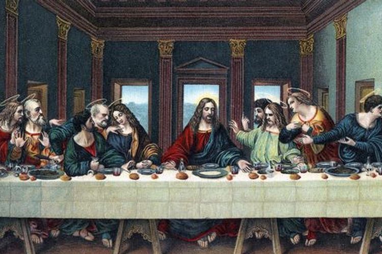 Perjamuan terakhir Yesus Kristus bersama 12 muridnya di Kamis Putih