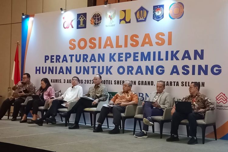 Sosialisasi Peraturan Kepemilikan Hunian untuk Orang Asing yang diselenggarakan REI di Jakarta, Kamis (3/8/2023).
